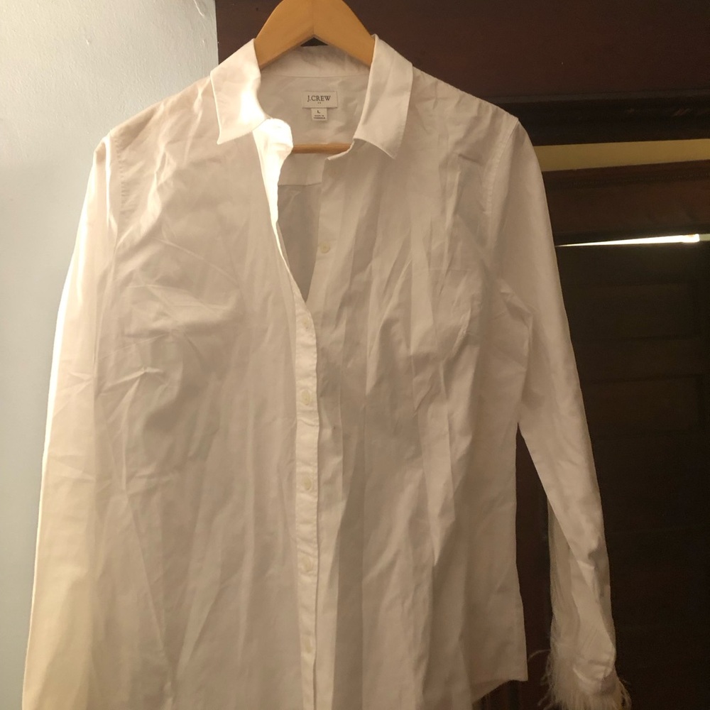 J. Crew womens White Classic Button-Down Shirt with feature detail